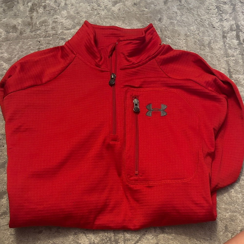 Under Armour Red Performance Top with Logo Tag